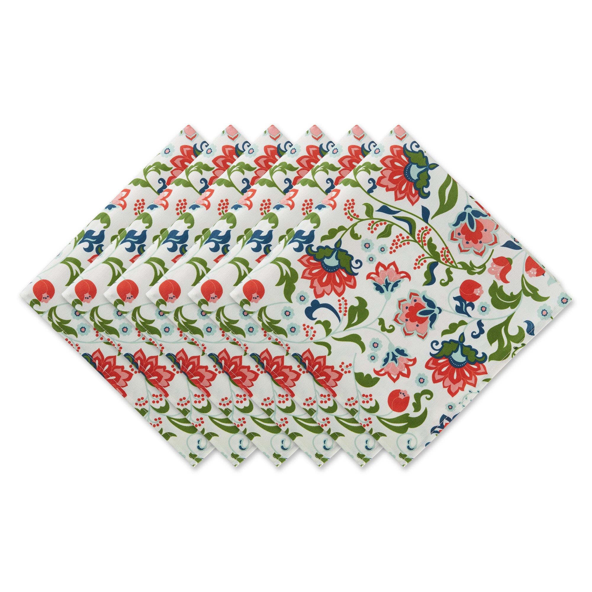DII Outdoor Garden Floral Napkin (Set of 6) - multi - Size: 20x20 inches
