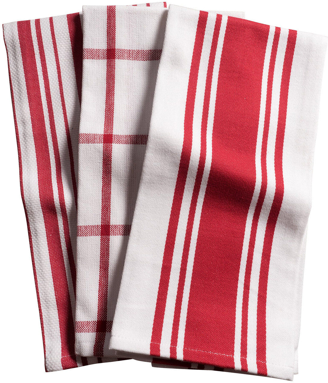 KAF Home Centerband/Basketweave/Windowpane Kitchen Towels, Set of 3