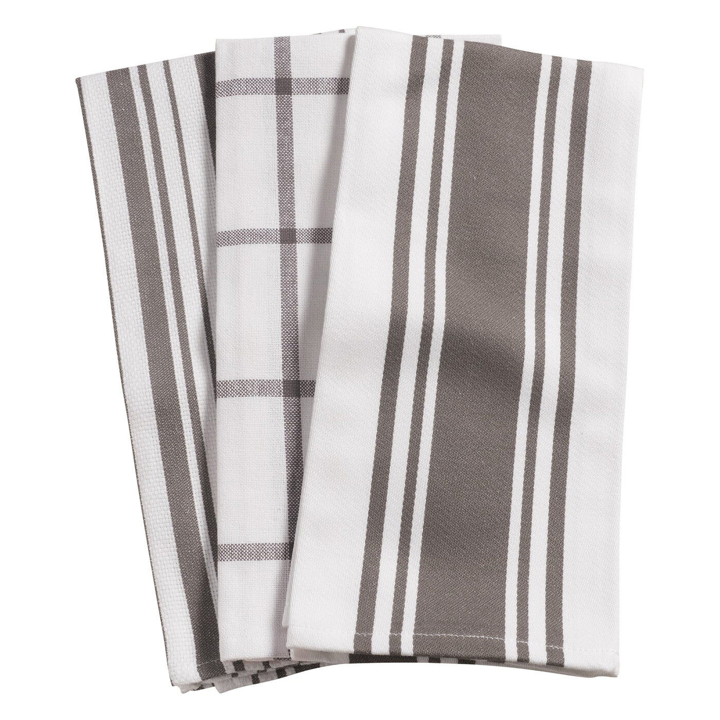KAF Home Centerband/Basketweave/Windowpane Kitchen Towels, Set of 3