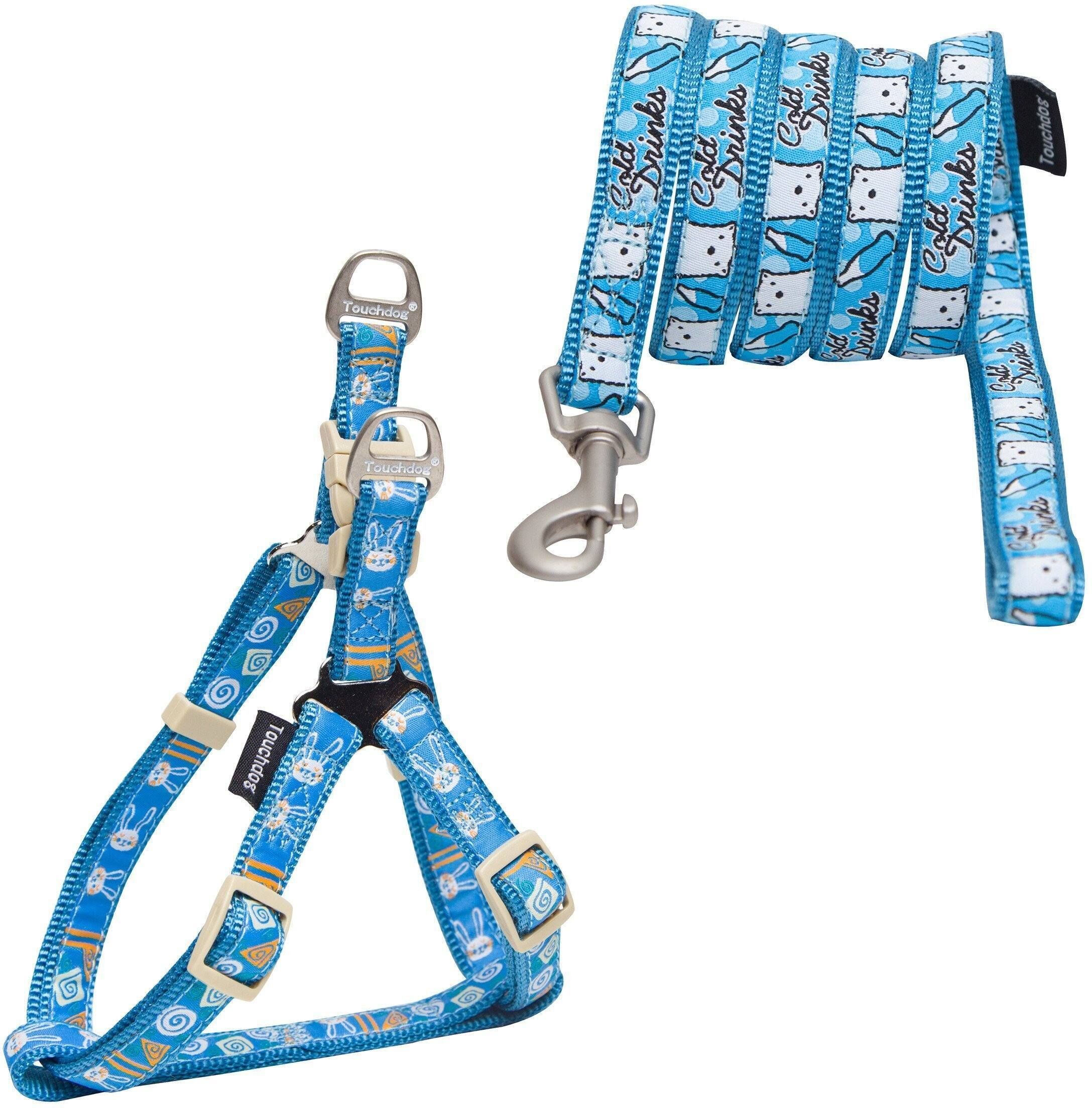 Touchdog 'Caliber' Embroidered Designer Fashion Pet Dog Leash and Harness Combination Medium