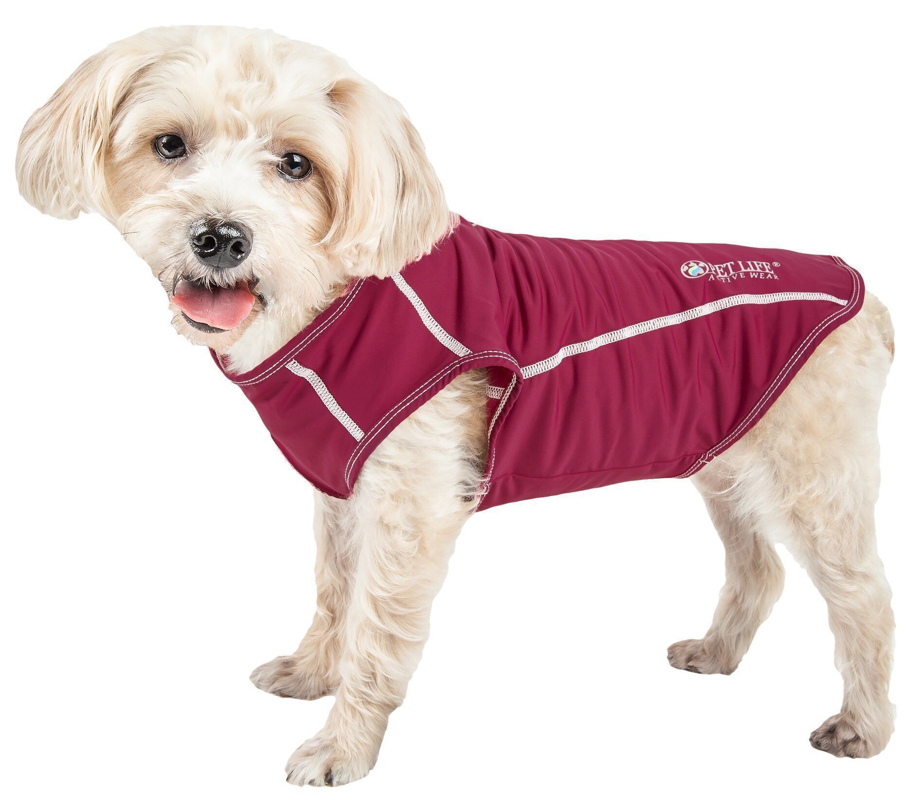 Pet Life Active 'Racerbark' 4-Way-Stretch Yoga Fitness Dog T-Shirt Tank Top Large