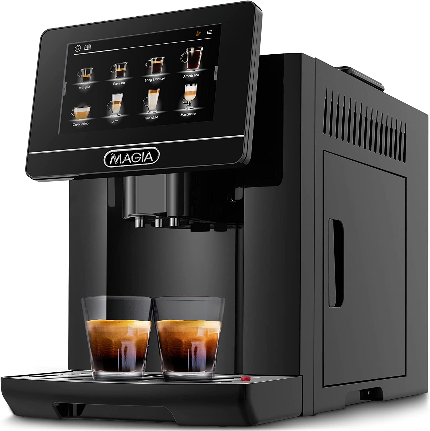 Zulay Kitchen Super Automatic Coffee Espresso Machine, Espresso Coffee Maker With Easy To Use 7" Touch Screen, 20 Coffee Recipes, 10 User Profiles