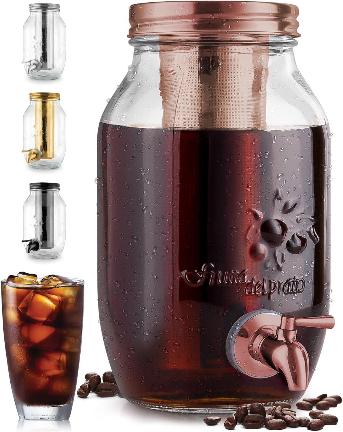 Zulay Kitchen 1.5 Liter Cold Brew Coffee Maker with Extra Thick Glass Carafe & Stainless Steel Mesh Filter