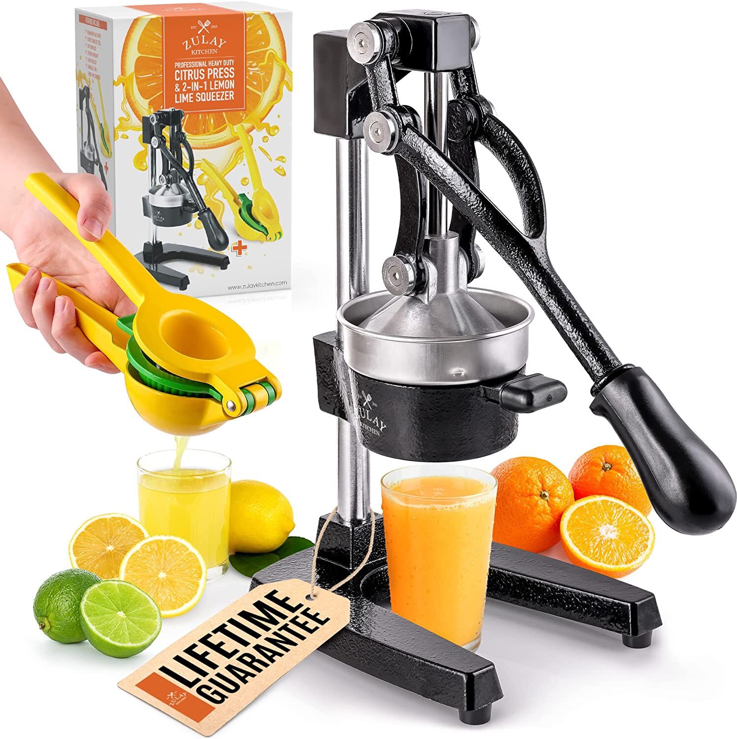 Zulay Kitchen Professional Citrus Juicer & 2in1 Lemon Squeezer Complete Set