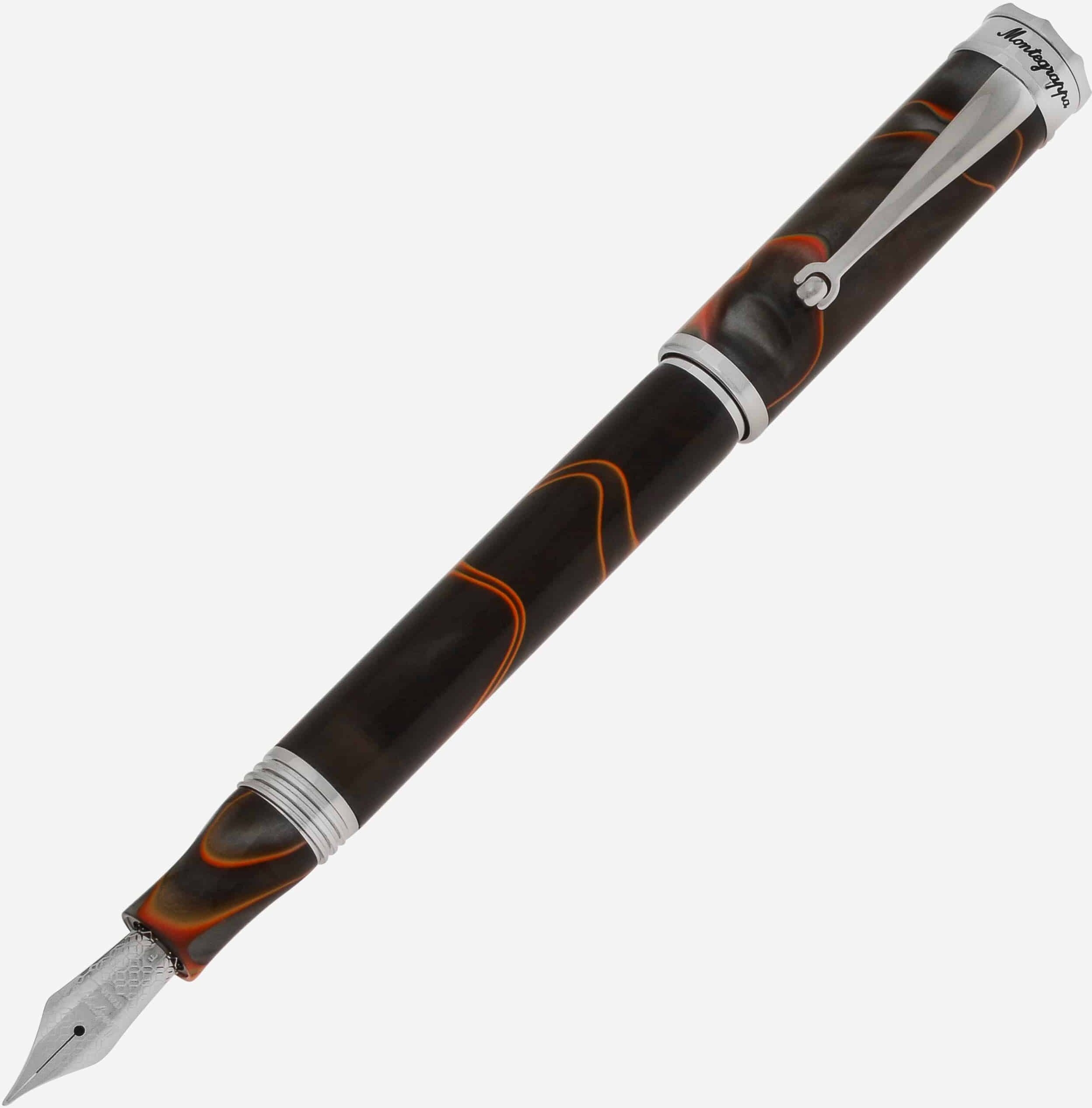 Montegrappa Ducale Grey and Orange Fountain Pen (F) ISDUR2IT