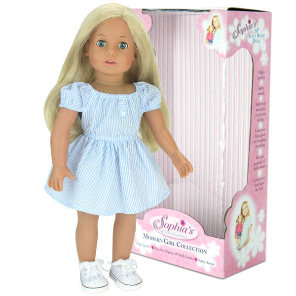 Teamson Sophia's 18'' Soft Bodied Blonde Doll "Sophia" with Blue Eyes