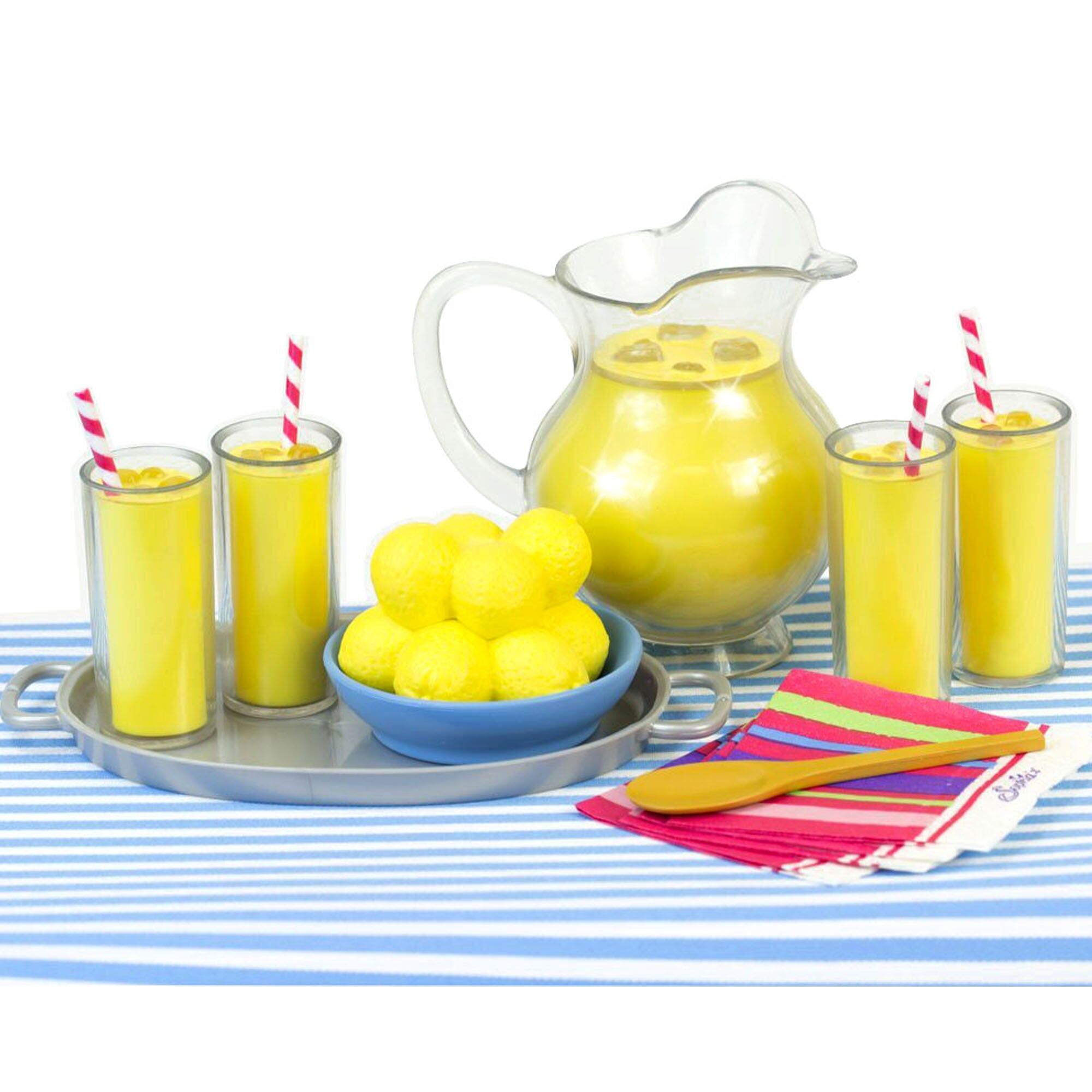 Teamson Sophia's Fresh Lemonade Drink Set with Pitcher for 18" Dolls