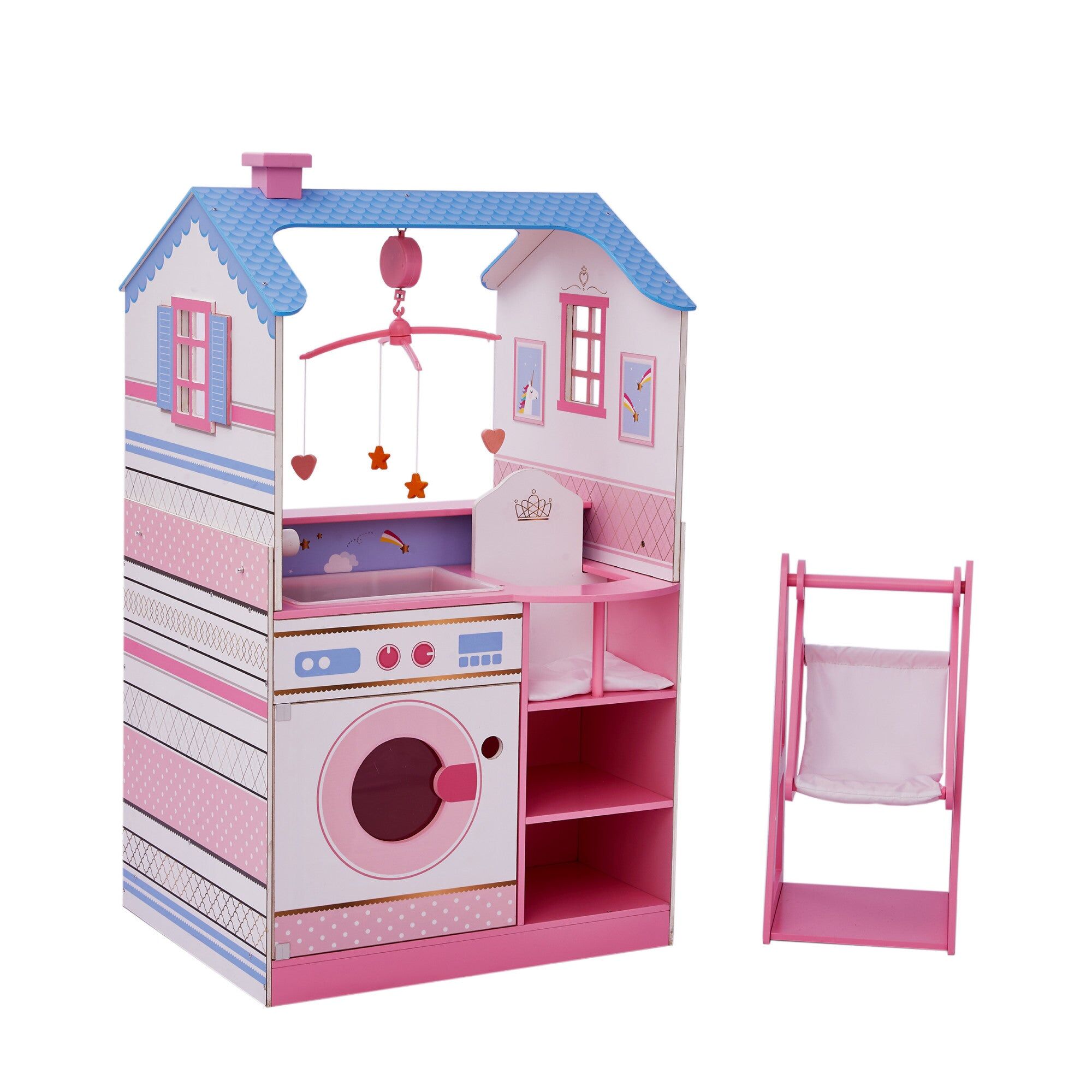 Teamson Kids Childrens Wooden Doll Changing Station Dollhouse TD-11460W