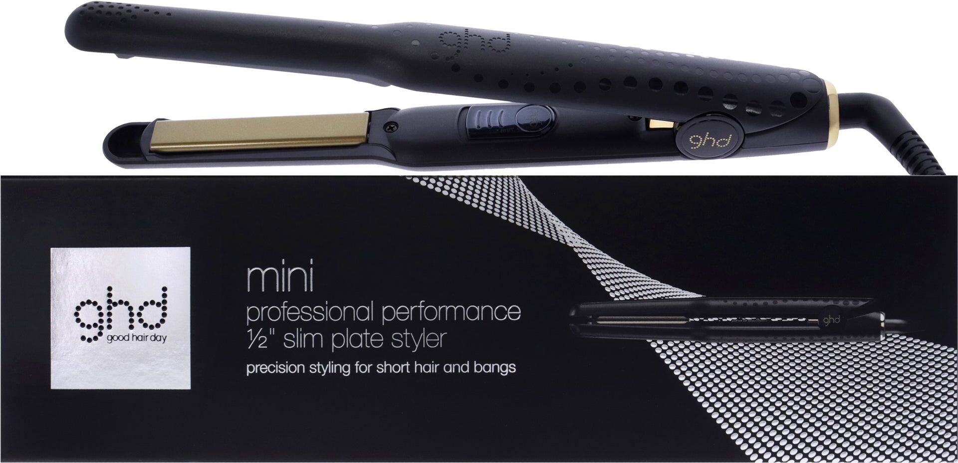 Gold Professional Styler Flat Iron - Black by GHD for Unisex - 0.5 Inch Flat Iron One Size unisex