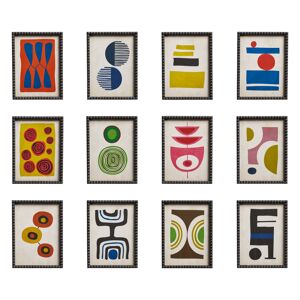 OKA Set of Twelve Dera Framed Abstract Prints - Multi