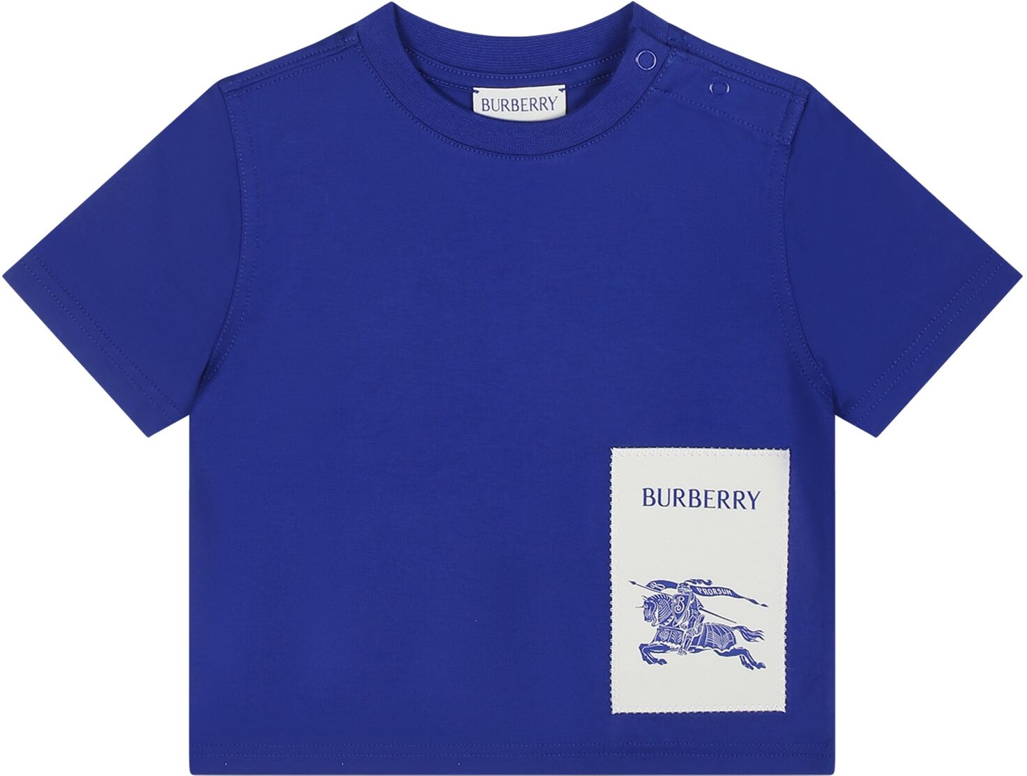 Burberry Blue T-shirt For Baby Boy With Logo - male - Size: 018 Mo