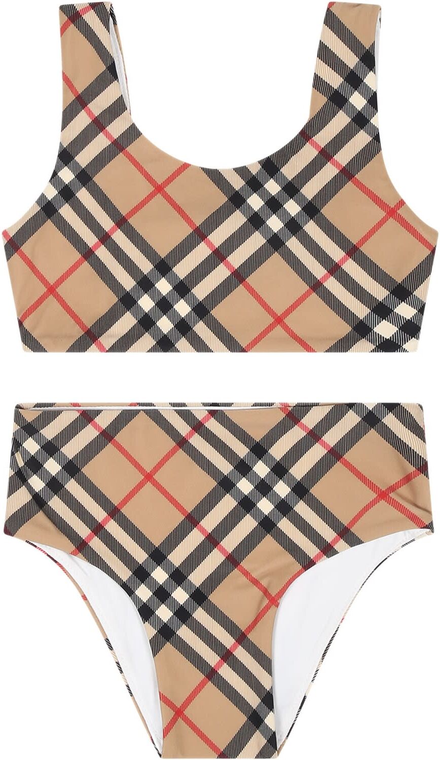 Burberry Beige Bikini For Baby Girl With Vintage Check - Beige - female - Size: 3