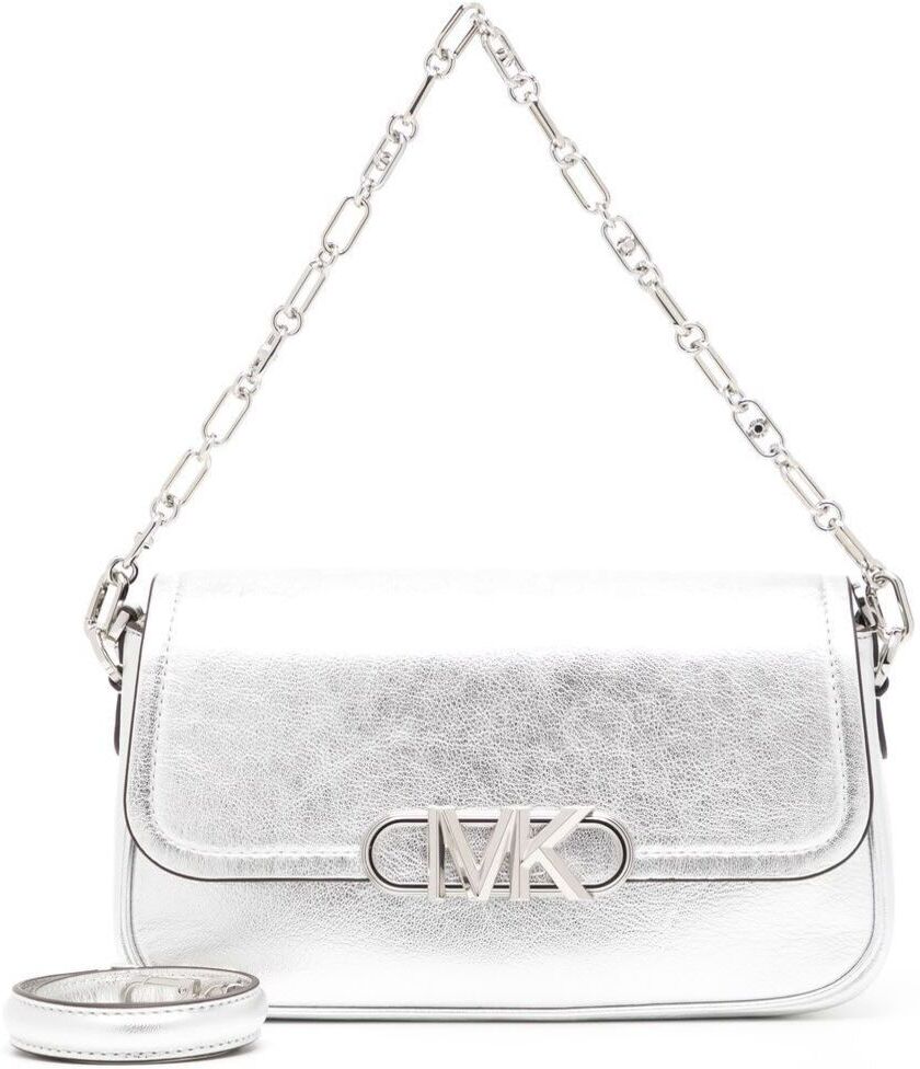 MICHAEL Michael Kors Silver-tone Medium Parker Shoulder Bag In Leather Woman - Metallic - female - Size: 0one size