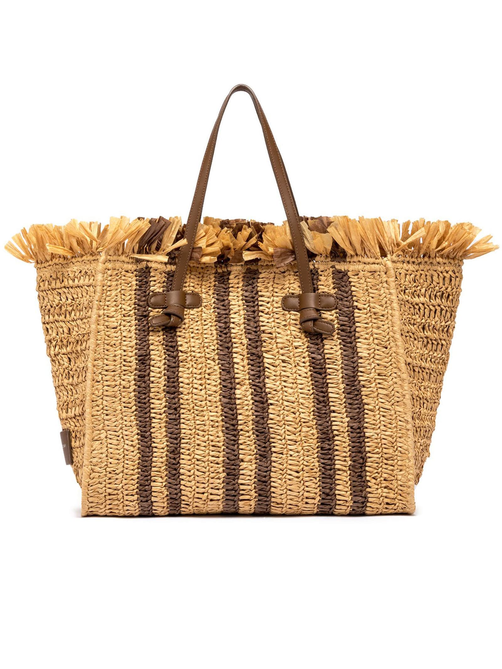 Gianni Chiarini Shopping Bag Is Made Of Straw-effect Material - Brown - female - Size: 0one size