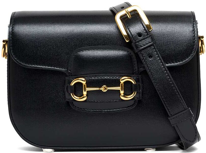 Gucci Womans Horsebit 1955 Black Leather Crossbody Bag - Black - female - Size: 0one size