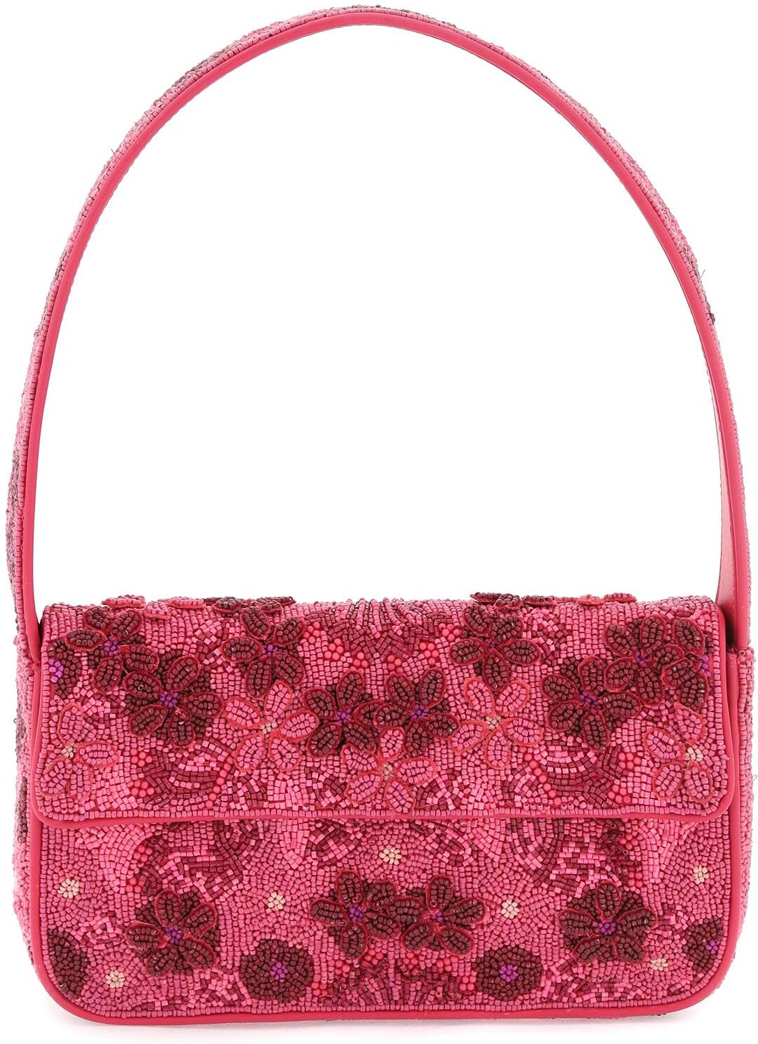 STAUD blossom Garden Party Tommy Beaded Shoulder Bag - Fuchsia - female - Size: 0one size