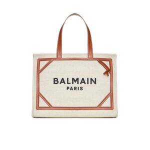 Balmain B-army Medium Canvas Shopping Bag - Beige - female - Size: 0one size0