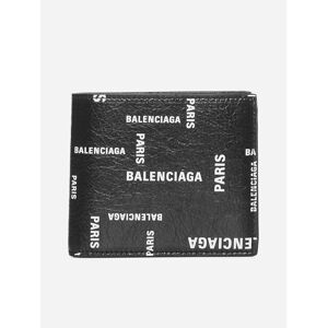 Balenciaga Cash Leather Bifold Wallet - BLACK - male - Size: 0one size0