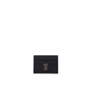 Burberry Tb Credit Card Holder In Grained Leather - Black - female - Size: 0one size0