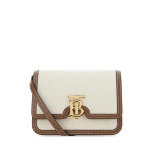 Burberry Two-tone Canvas And Leather Tb Crossbody Bag - BEIGE - female - Size: 0one size0