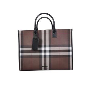 Burberry Large Tote Check Brown Bag - Brown - male - Size: 0one size0