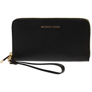 Michael Kors Large Cross-grain Leather Smartphone Wrist Pouch - Black - female - Size: 0one size