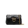 love Classic Puff Black Shoulder Bag With Diagonal Maxi Quilting In Leather Woman Pinko - Black - female - Size: 0one size