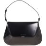 Amina Muaddi Ami Foldover Shoulder Bag - Black - female - Size: 0one size