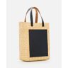 Plan C Medium Straw Shopping Bag - Beige - female - Size: 0one size