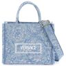 Athena Barocco Small Tote Bag - 0BABY BLUE GENTIAN BLUE ORO VERSACE (Light blue) - female - Size: 0one size