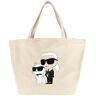 Karl Lagerfeld k/ikonik Shopping Bag - White/Black - female - Size: 0one size