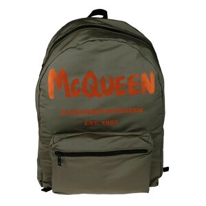 Alexander McQueen Logo Oversized Backpack - Khaki/Warm Orange - male - Size: One Size