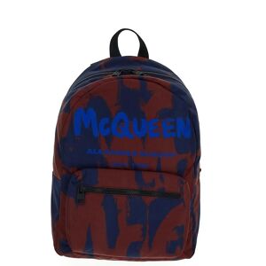 Alexander McQueen Graffiti Metropolitan Backpack - Burgendy/blue - male - Size: 0one size0