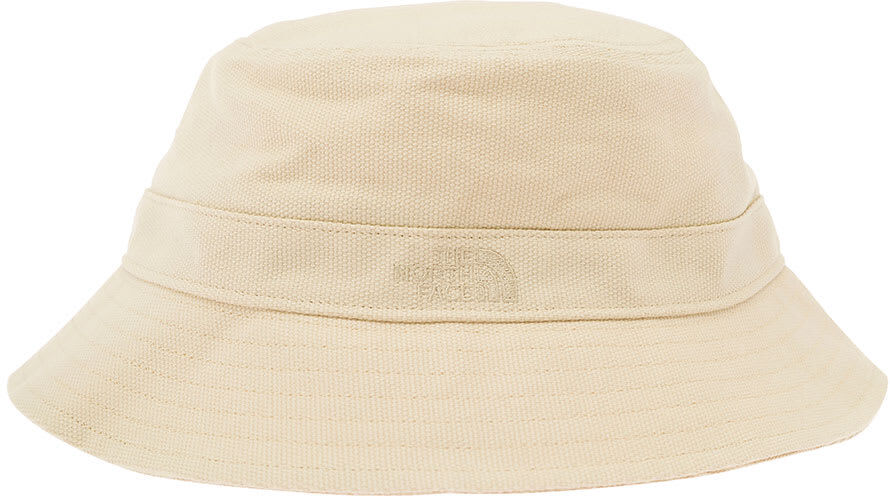 The North Face Beige Bucket Hat With Tonal Logo Embroidery In Cotton Man - Beige - male - Size: Small