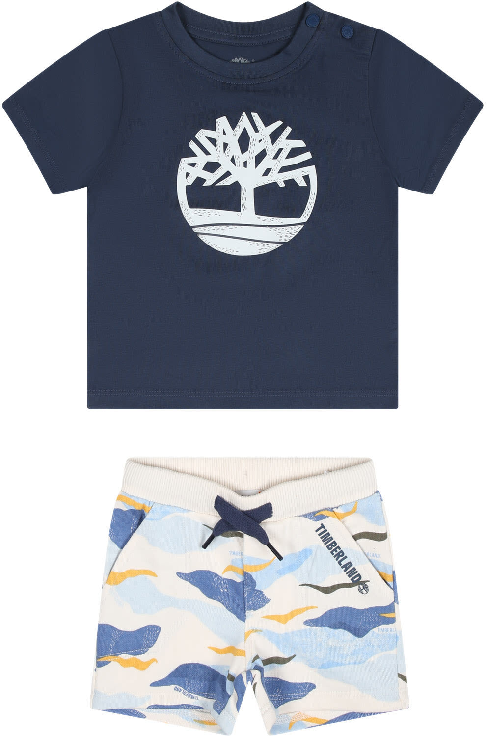 Timberland Blue Set For Baby Boy With Logo - Blue - unisex - Size: 06 Mo