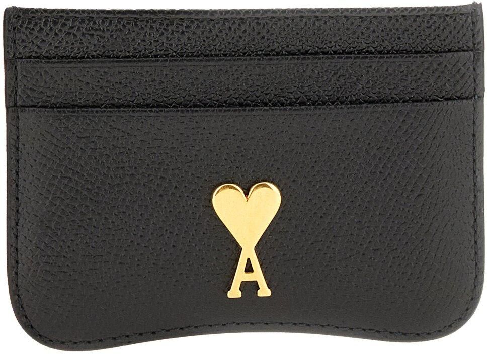 Ami Alexandre Mattiussi Paris De Coeur Logo Plaque Cardholder - BLACK - male - Size: 0one size