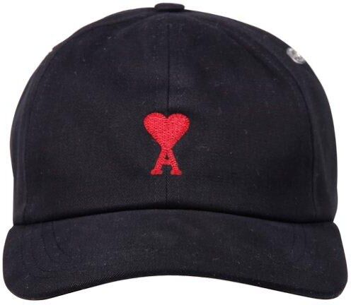 Ami Alexandre Mattiussi Paris Ami De Coeur Logo Embroidered Baseball Cap - Black - male - Size: 0one size