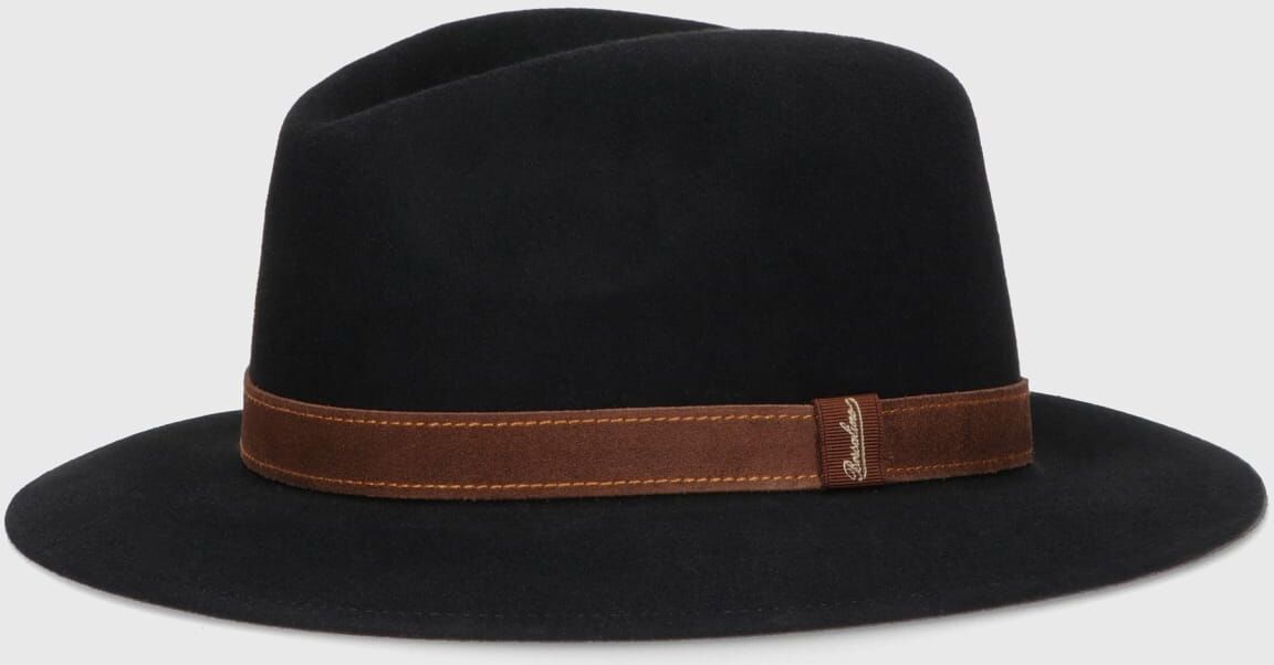 Borsalino Country Alessandria Felt - 0BLACK, BROWN HAT BAND - male - Size: Medium