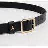 Patrizia Pepe Leather Belt - NERO-ORO - female - Size: Medium