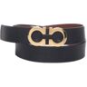 Salvatore Ferragamo Double-sided Leather Belt With Gancio Buckle - Nero - male - Size: Medium