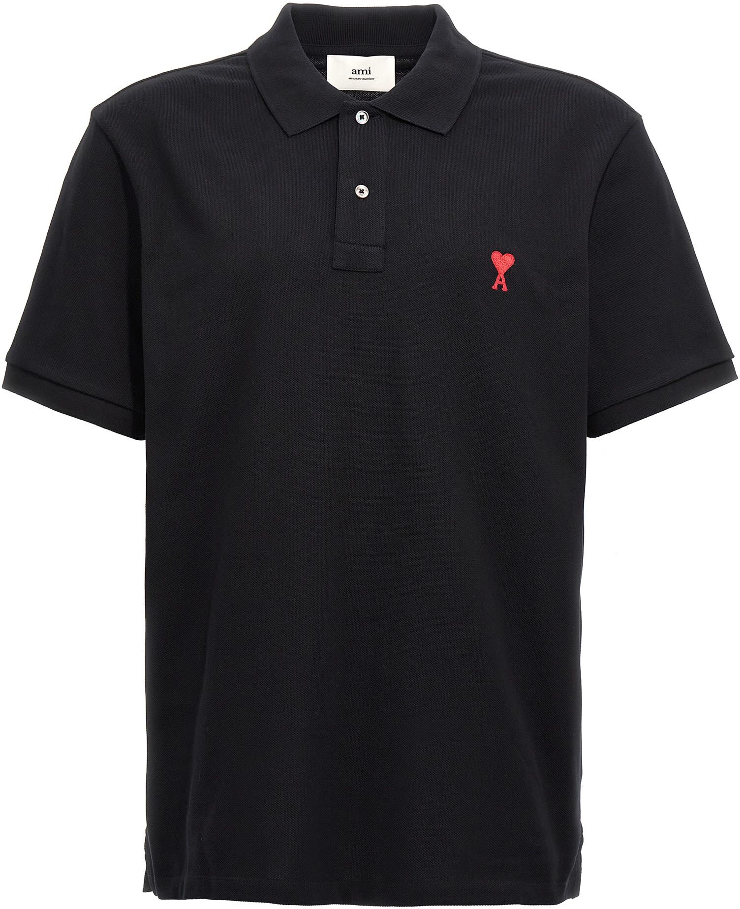 Ami Alexandre Mattiussi ami De Coeur Polo Shirt - Black - male - Size: Large