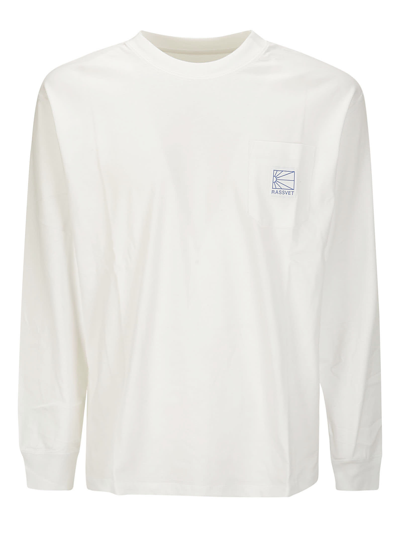 PACCBET Men Pocket Tag Long Sleeve Tee Shirt Knit - WHITE - male - Size: Small
