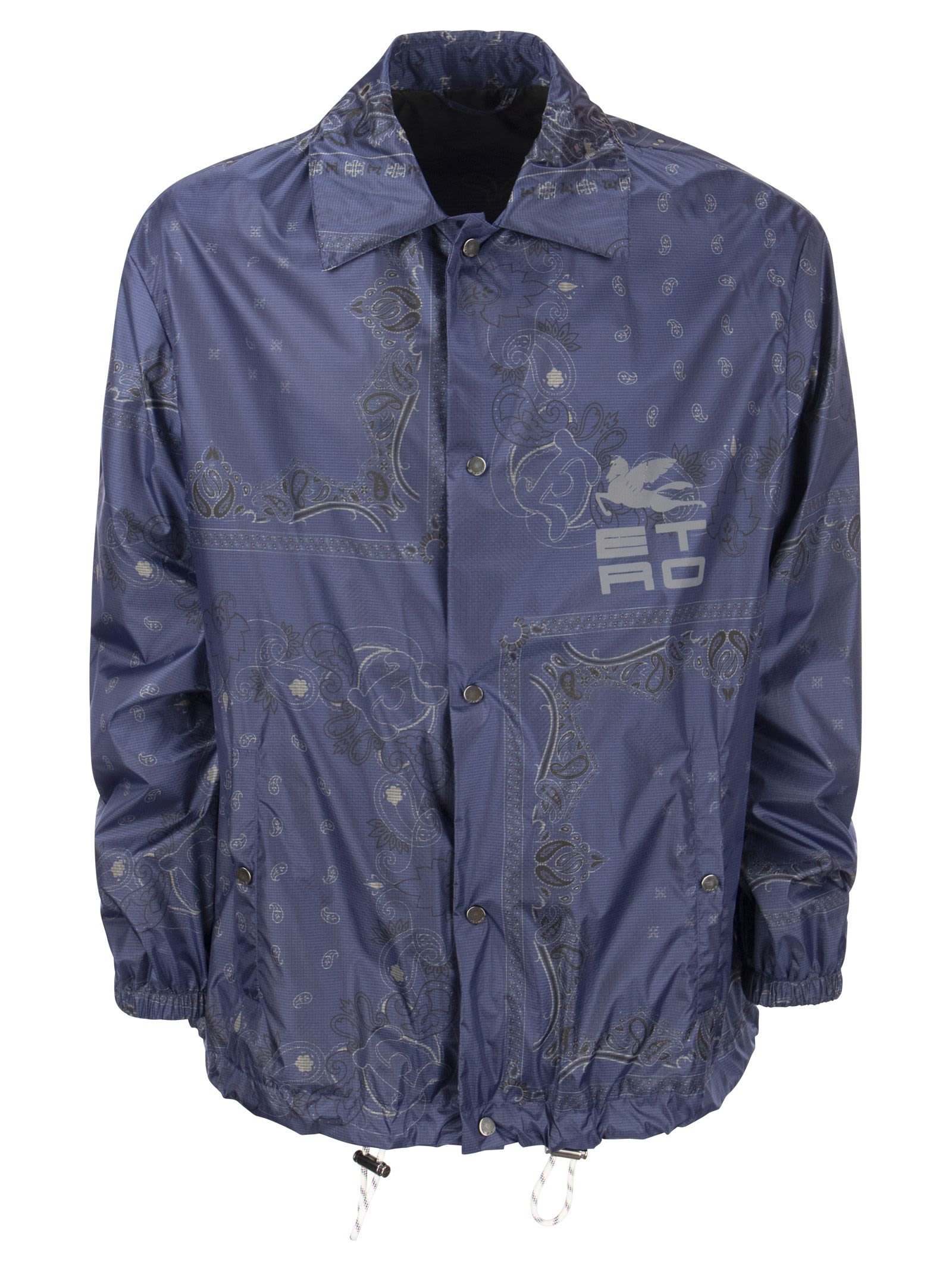 Etro Paisley Bandana Nylon Jacket - Blue - male - Size: Small