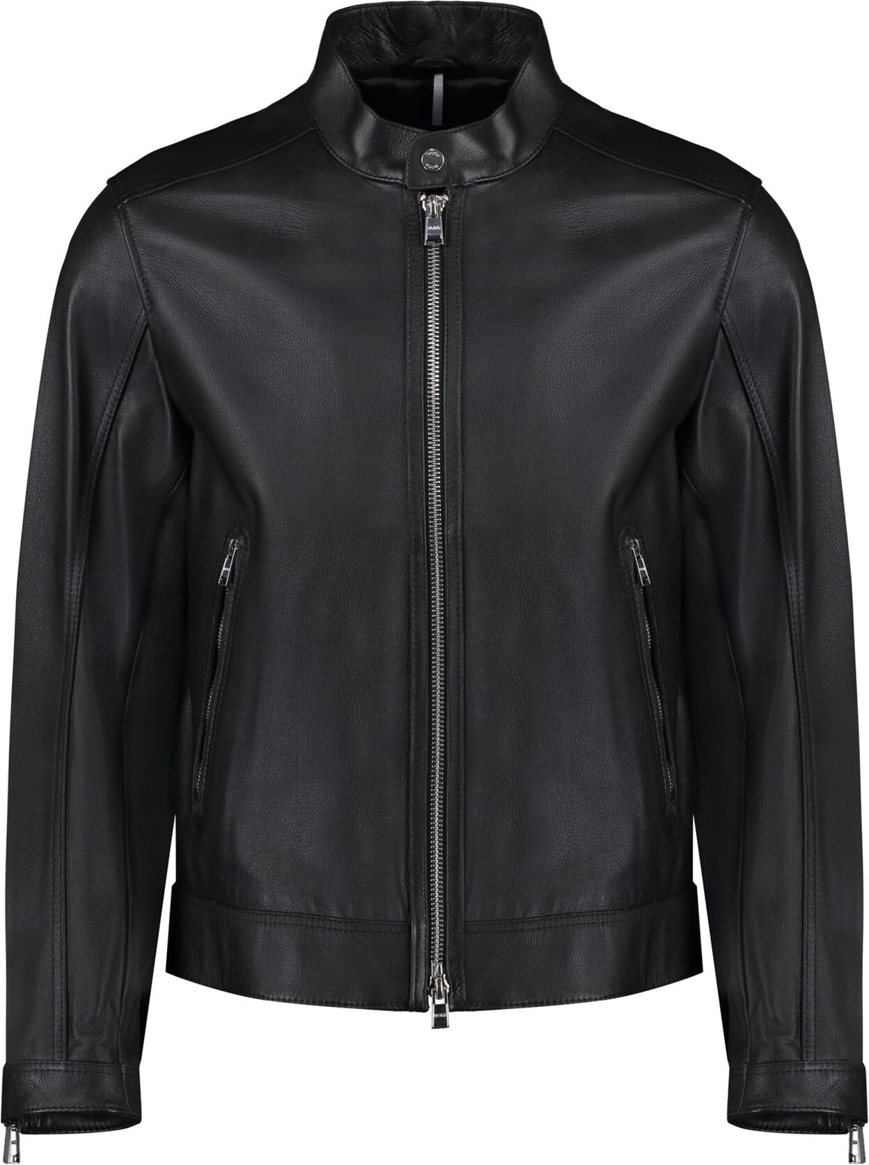 Hugo Boss Leather Jacket - Black - male - Size: 52