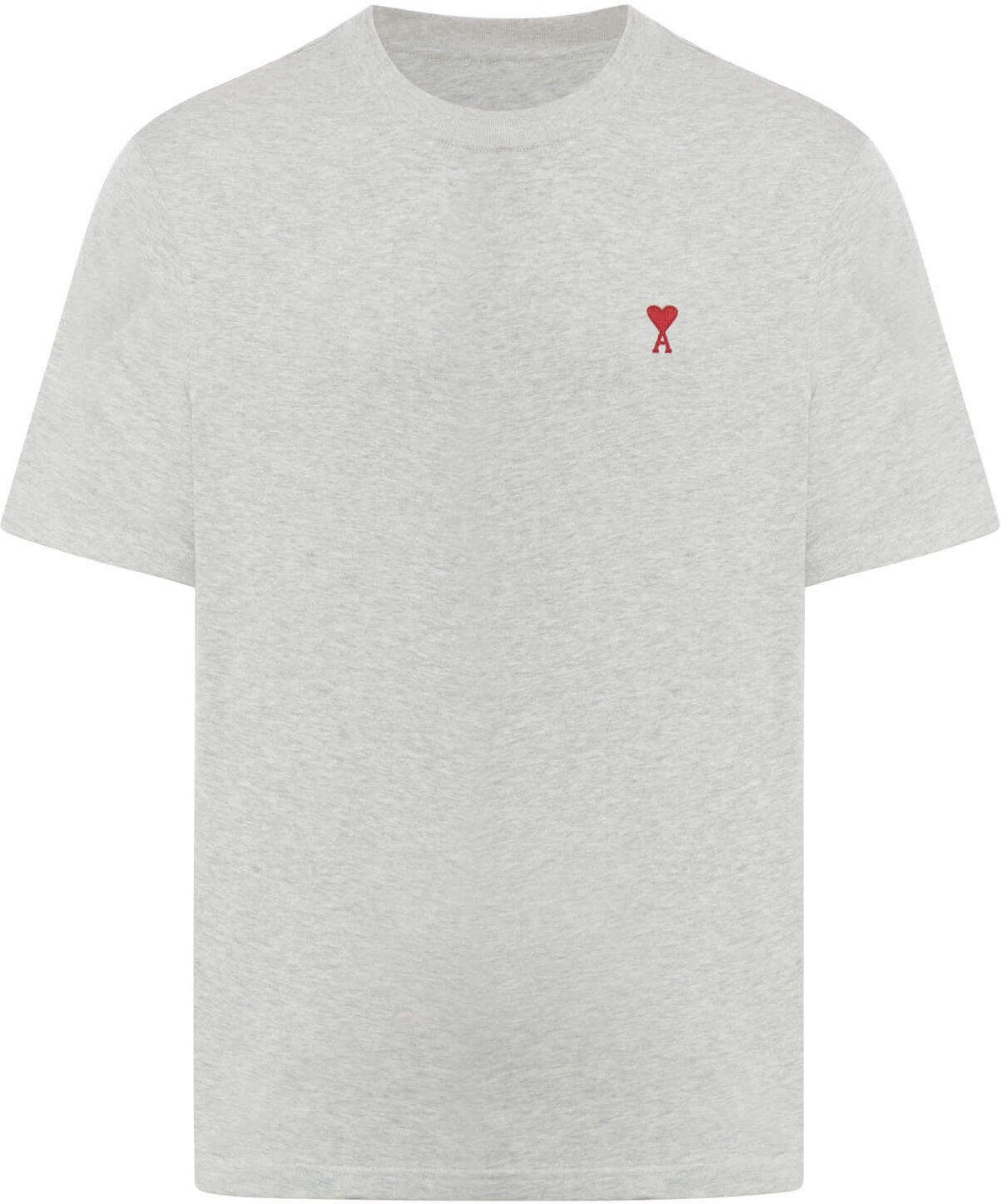 Ami Alexandre Mattiussi Red Ami De Coeur Tshirt - 0Heather Ash Grey - male - Size: Large