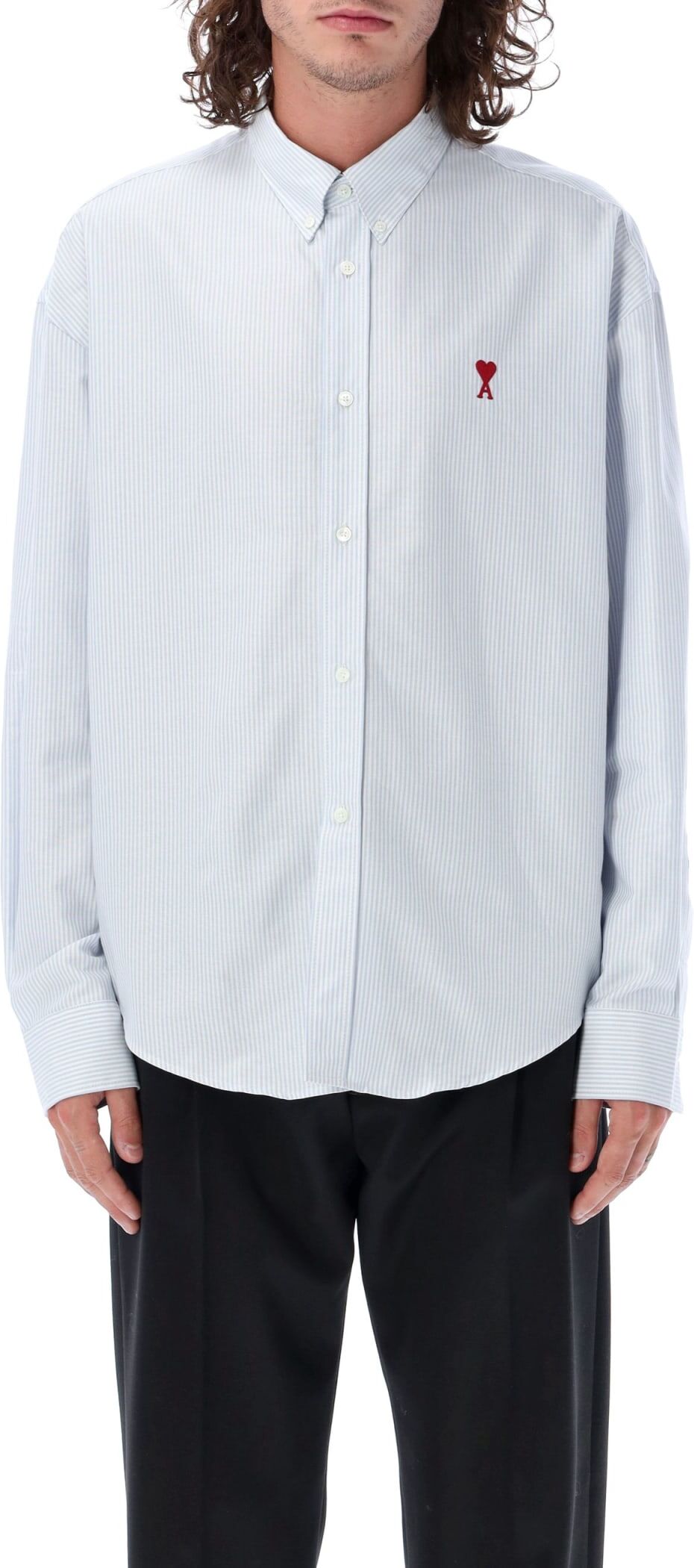 Ami Alexandre Mattiussi Shirt Ami De Coeur - 0WHITE LIGHT BLU - male - Size: Large