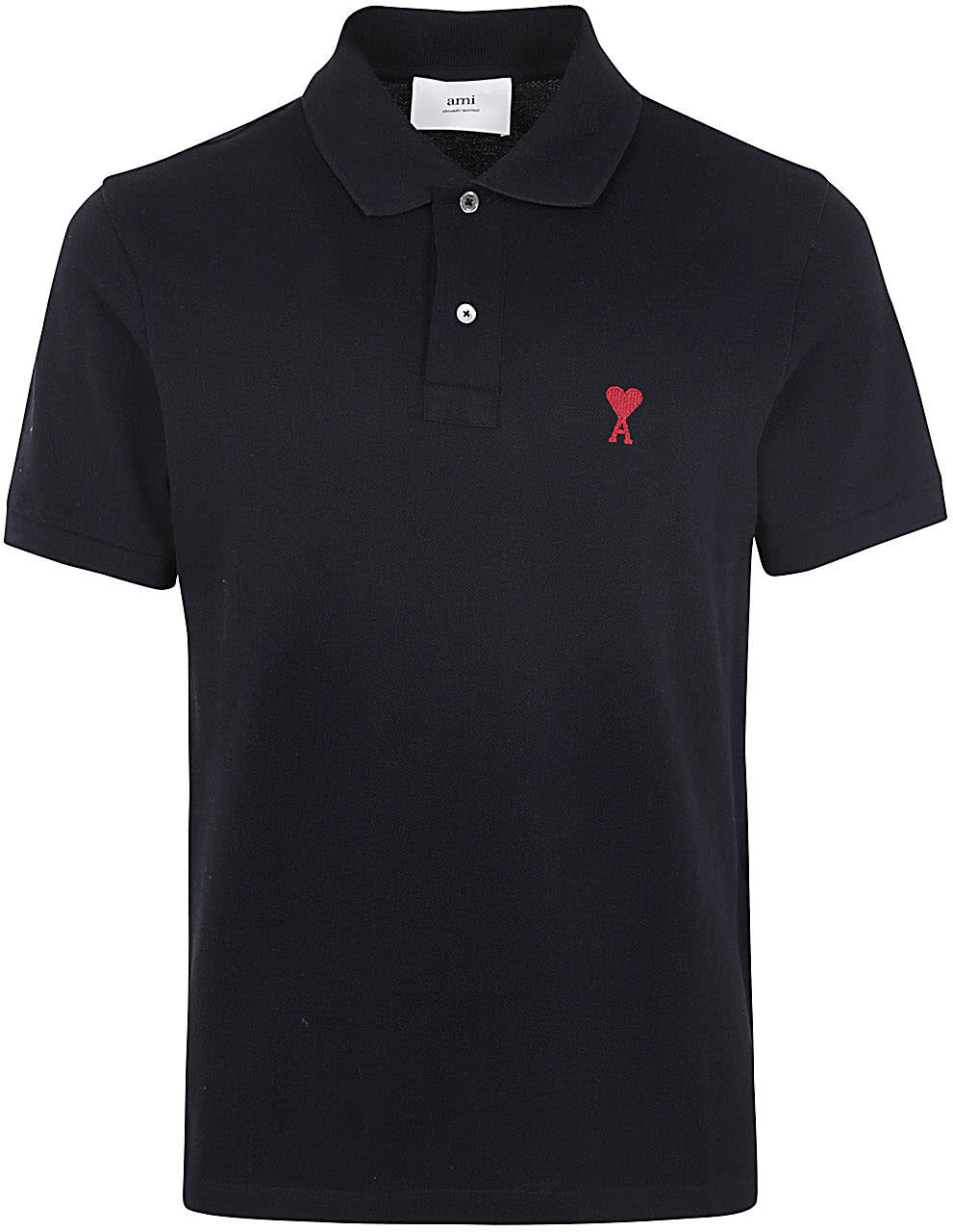 Ami Alexandre Mattiussi Ami De Coeur Polo Shirt - Black - male - Size: Large