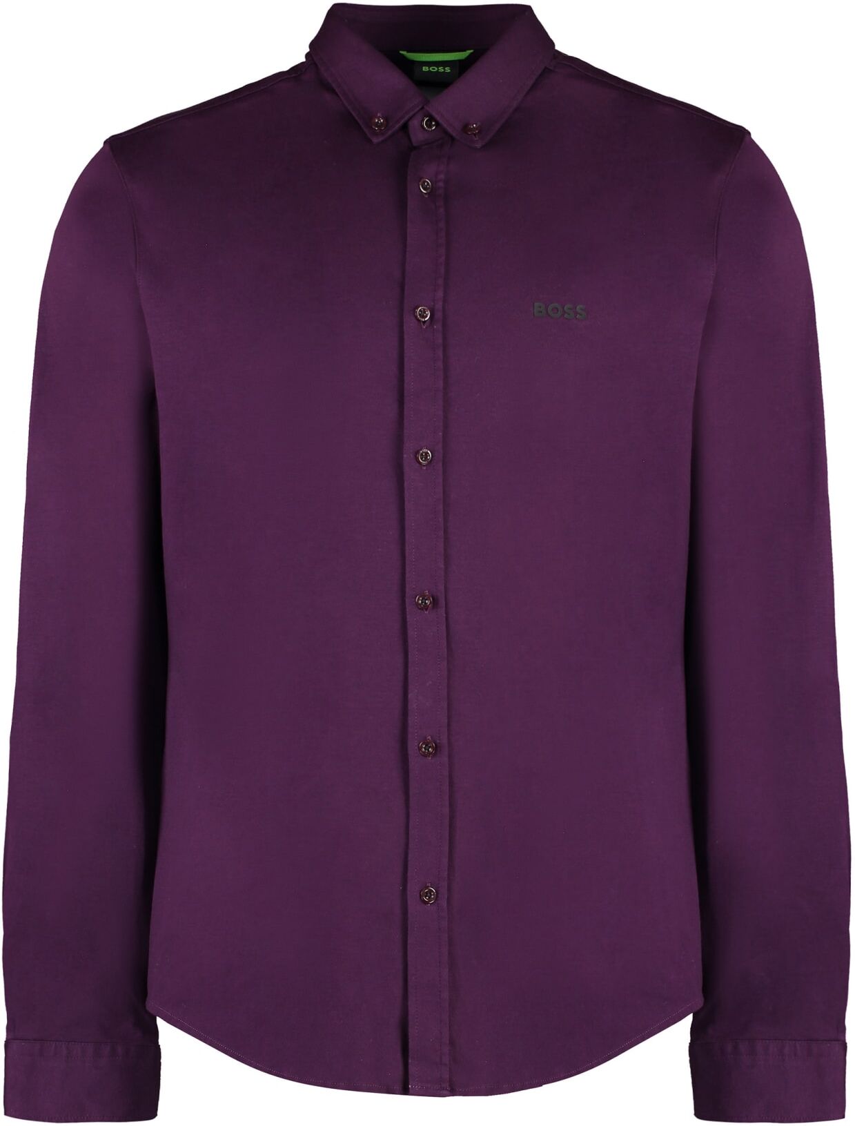 Hugo Boss Button-down Collar Cotton Shirt - 0Red-purple or grape - male - Size: Extra Large