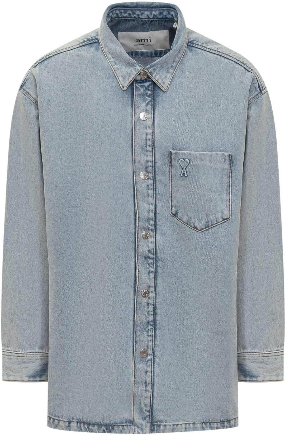 Ami Alexandre Mattiussi Ami De Coeur Overshirt - 0BLEU JAVEL - male - Size: Extra Small