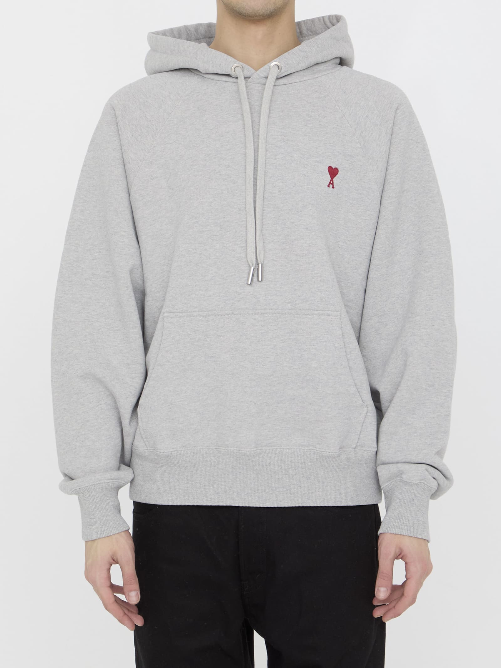 Ami Alexandre Mattiussi Ami De Coeur Hoodie - GREY - male - Size: Extra Small